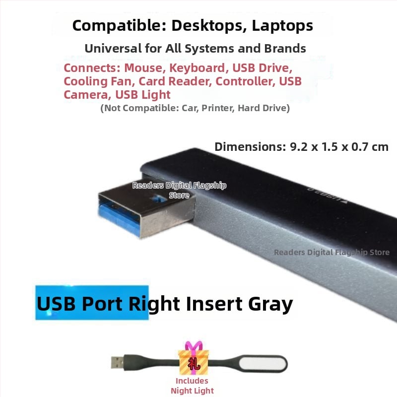 USB 3.0 viacportový expander pre notebook s Type-C rozšírujúcim dokom, 2-portový splitter, bez externého napájania
