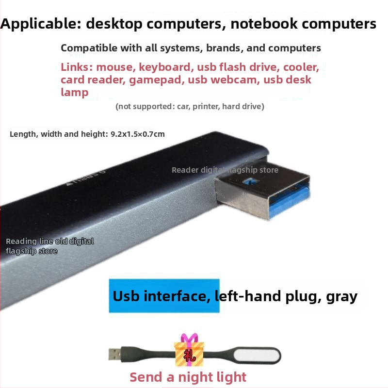 USB 3.0 viacportový expander pre notebook s Type-C rozšírujúcim dokom, 2-portový splitter, bez externého napájania