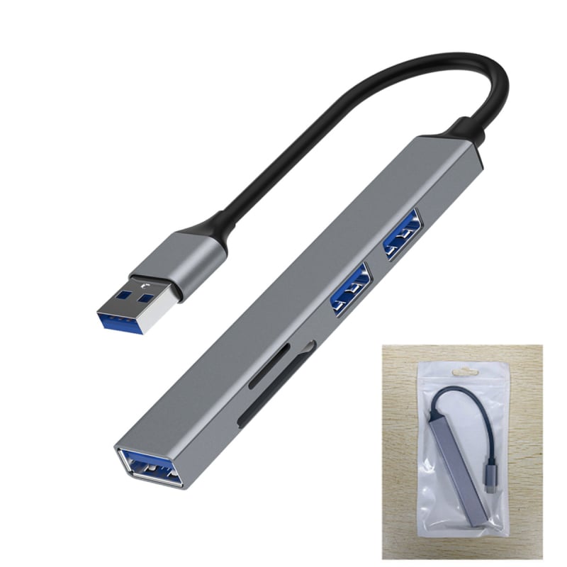 Αλουμινένιο κράμα πέντε σε ένα σταθμό σύνδεσης USB-C με αναγνώστη καρτών DP-36-3 USB 2.0×2 / USB 3.0×1