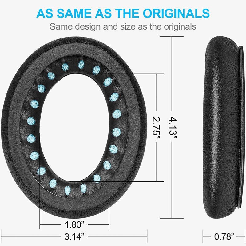 Dr. QC45 Αντικаταστατικά μαξιλαράκια αυτιών με κάλυμμα συνθετικού δέρματος για Bose QuietComfort 45