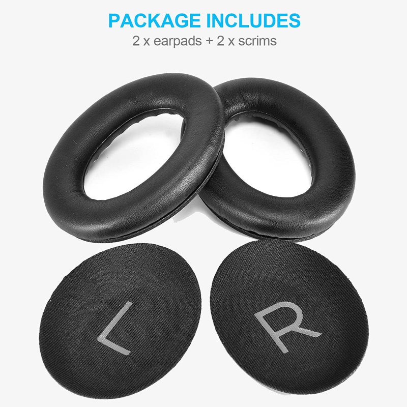 Dr. QC45 Αντικаταστατικά μαξιλαράκια αυτιών με κάλυμμα συνθετικού δέρματος για Bose QuietComfort 45