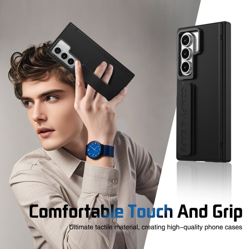 Θήκη Samsung Z Fold για 4/5/6/7 με μεντεσέ για φακούς και ιμάντα καρπού, ματ PC, ενσωματωμένη προστασία οθόνης, ανθεκτική σε πτώσεις, αποφόρτιση θερμότητας, αντι-αποτυπώματα