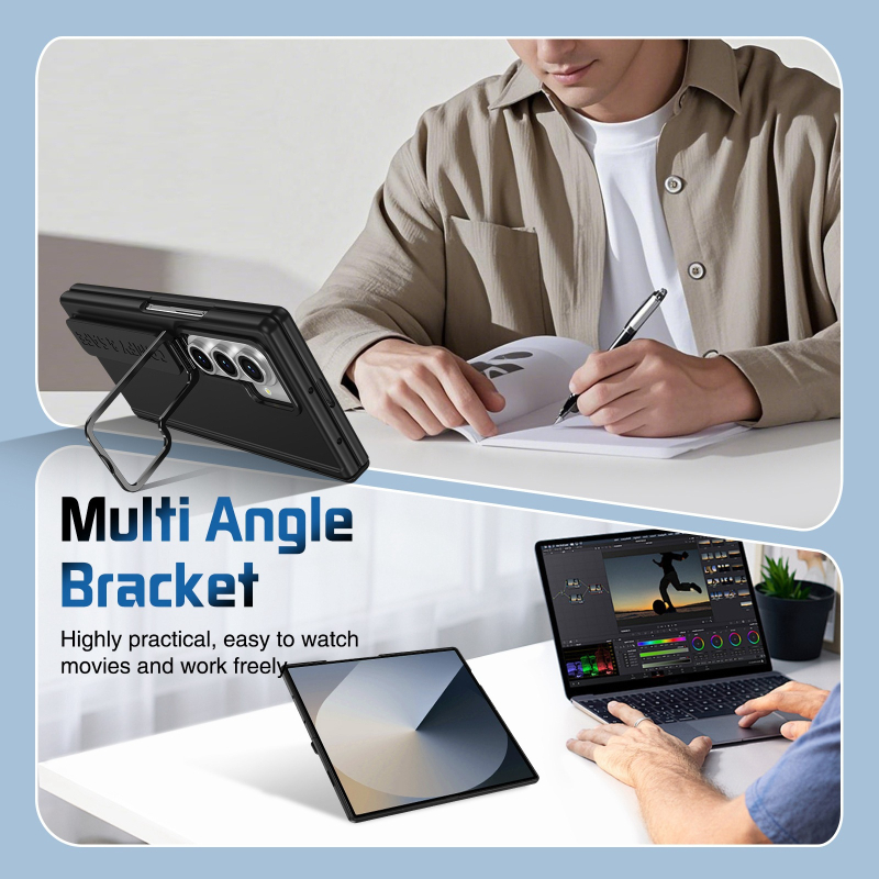 Θήκη Samsung Z Fold για 4/5/6/7 με μεντεσέ για φακούς και ιμάντα καρπού, ματ PC, ενσωματωμένη προστασία οθόνης, ανθεκτική σε πτώσεις, αποφόρτιση θερμότητας, αντι-αποτυπώματα