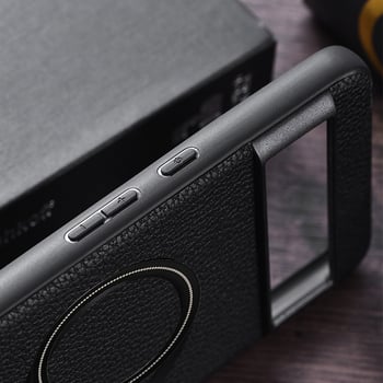 Ochranný kryt pre Google Pixel 6/7A/8A z imitovanej kože, jednoduchý štýl, magnetické prichytenie, strojová výroba