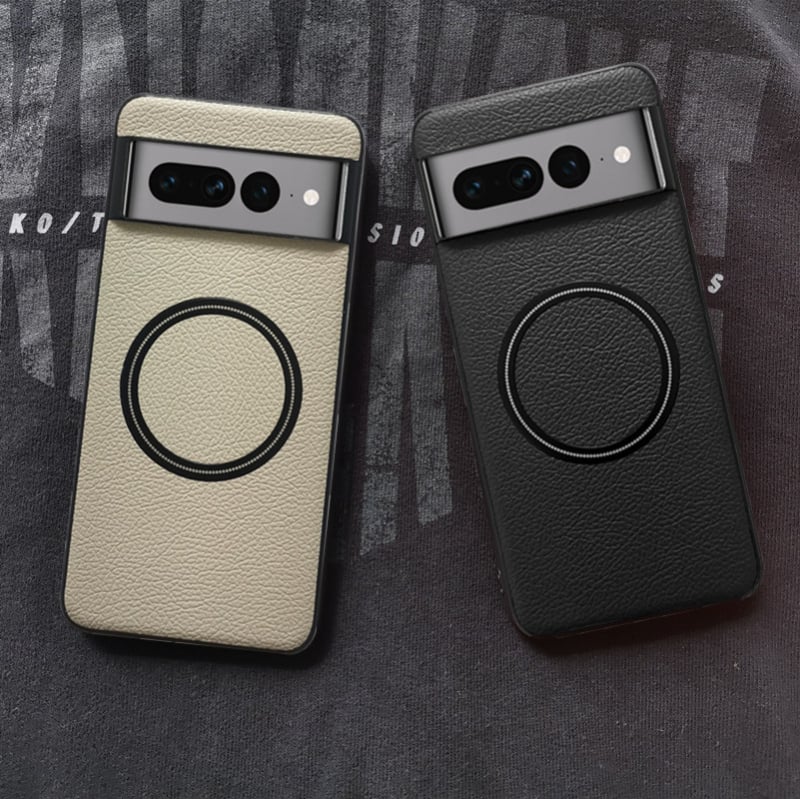 Ochranný kryt pre Google Pixel 6/7A/8A z imitovanej kože, jednoduchý štýl, magnetické prichytenie, strojová výroba