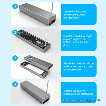 M.2 външна кутия за SSD с турбовентилатор за охлаждане, 20 Gbps интерфейс, поддържа до 4 TB, турбовентилатор 2500 rpm, алуминиев въздуховод за охлаждане, метална конструкция