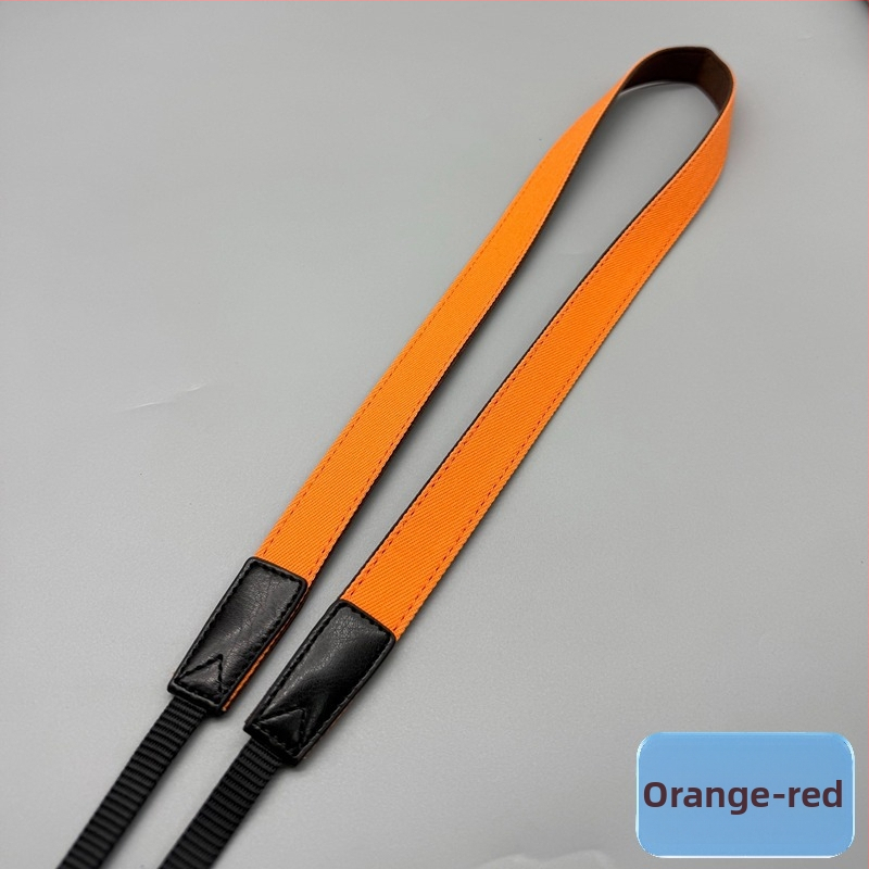 Popruh na fotoaparát - retro denim, diagonálne nastaviteľný, univerzálny model; kompatibilný s Canon, Fuji, Polaroid a ďalšími kamerami