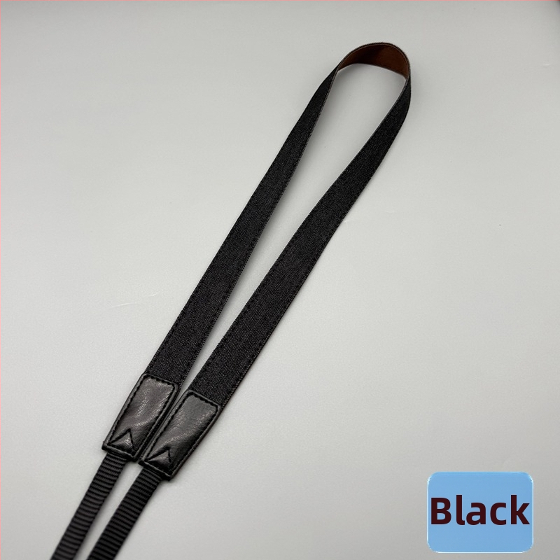 Popruh na fotoaparát - retro denim, diagonálne nastaviteľný, univerzálny model; kompatibilný s Canon, Fuji, Polaroid a ďalšími kamerami