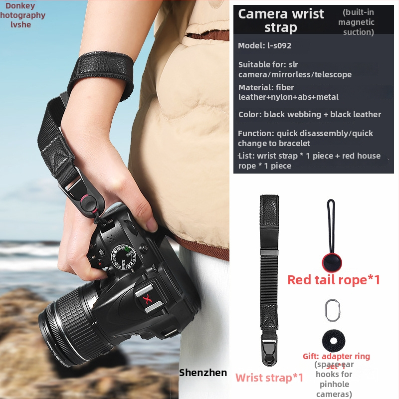 Donkey Photo Zápästný popruh na kameru – rýchle uvoľnenie, pre SLR a bezzrkadlové fotoaparáty, OEM, spoľahlivý a bezpečný