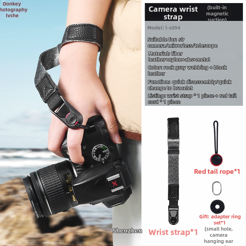 Donkey Photo Zápästný popruh na kameru – rýchle uvoľnenie, pre SLR a bezzrkadlové fotoaparáty, OEM, spoľahlivý a bezpečný