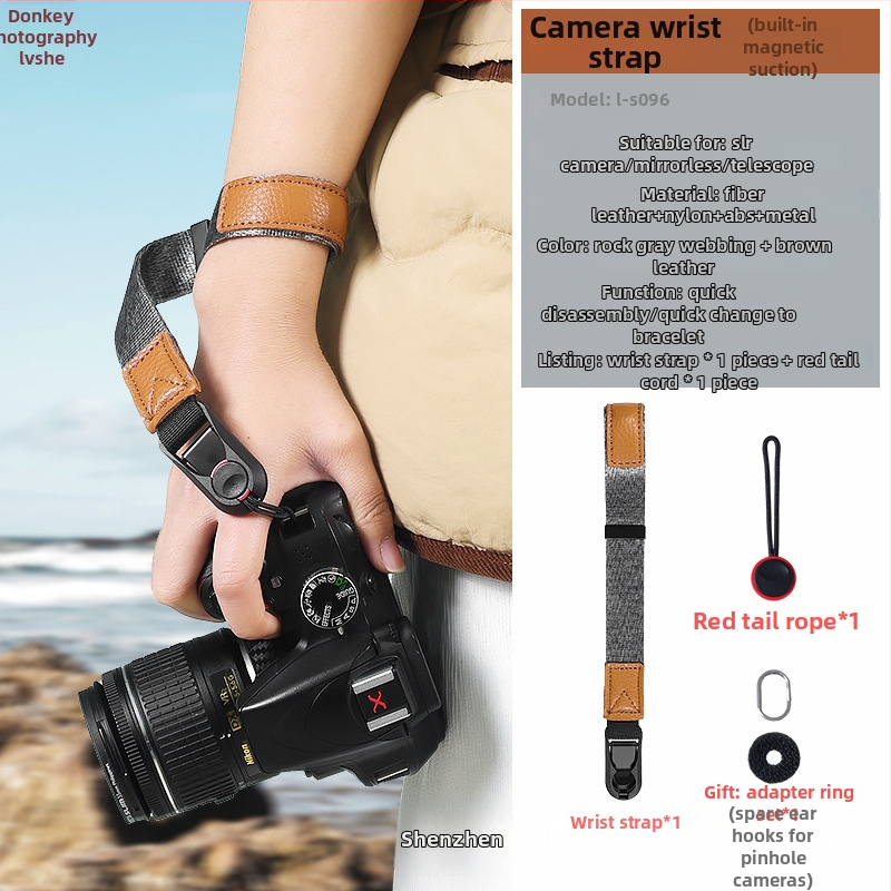 Donkey Photo Zápästný popruh na kameru – rýchle uvoľnenie, pre SLR a bezzrkadlové fotoaparáty, OEM, spoľahlivý a bezpečný