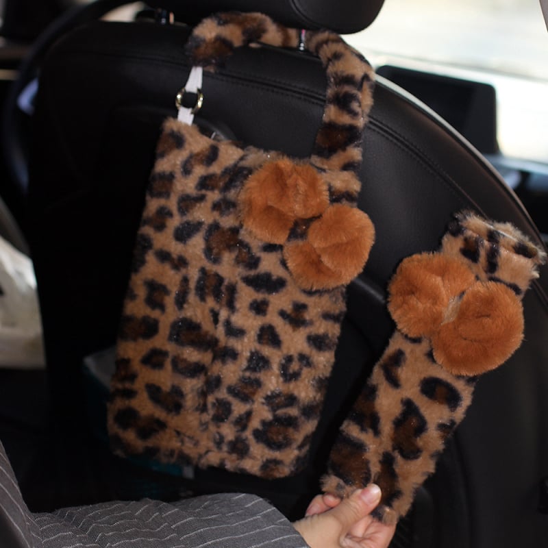 Auto-pojas rameni jastuk – pliš dekorativni zaštitni jastuk s leopard printom i mašnicom, 80 g, marka Beautiful Night Thoughts, podrijetlo Henan