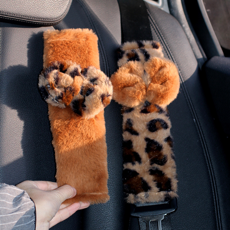 Auto-pojas rameni jastuk – pliš dekorativni zaštitni jastuk s leopard printom i mašnicom, 80 g, marka Beautiful Night Thoughts, podrijetlo Henan