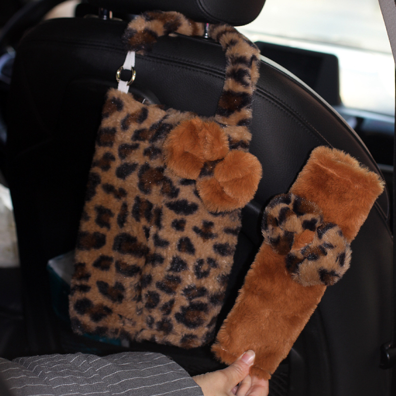 Auto-pojas rameni jastuk – pliš dekorativni zaštitni jastuk s leopard printom i mašnicom, 80 g, marka Beautiful Night Thoughts, podrijetlo Henan