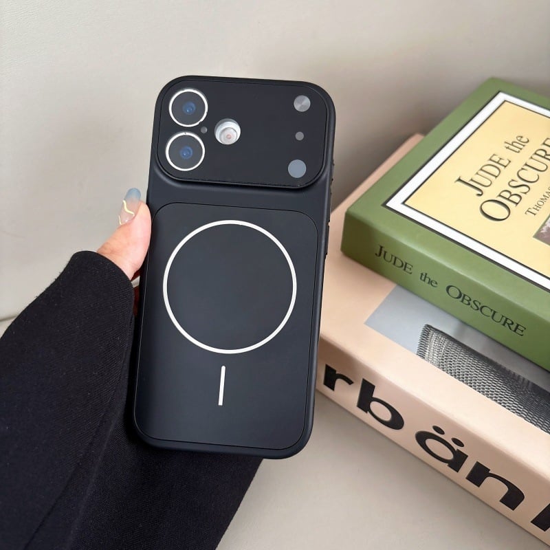 Carcasă pentru telefon Apple cu aderență magnetică, acrilic mat, finisaj frosted, anti-derapare, protecție la cădere, stil minimalist