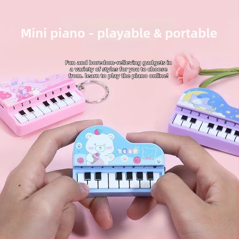 Mažasios stalinio pianino raktų pakabukas su muzine funkcija – plastikinė interaktyvi švietimo žaislas 7–14 metų vaikams, lavina rankų-akių koordinaciją ir kognityvinį vystymąsi