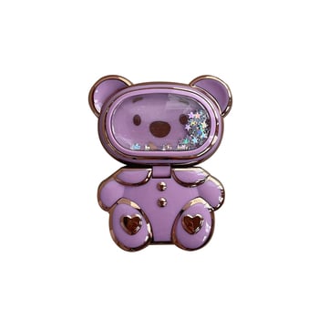 Suport de birou pentru telefon, design urs drăguț de desen animat, material plastic, bază rotativă, suport pentru personalizare