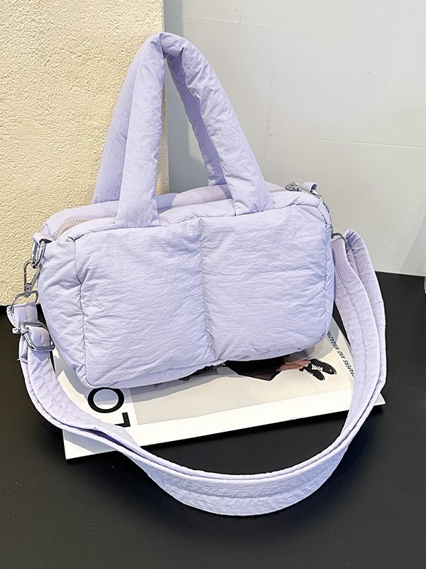 Geantă de umăr din material textil, stil pernă, formă dreptunghiulară, închidere cu fermoar, căptușeală din poliester, Toamna 2025