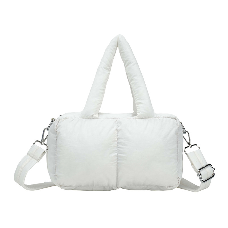 Geantă de umăr din material textil, stil pernă, formă dreptunghiulară, închidere cu fermoar, căptușeală din poliester, Toamna 2025