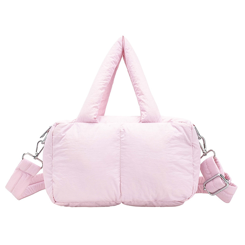 Geantă de umăr din material textil, stil pernă, formă dreptunghiulară, închidere cu fermoar, căptușeală din poliester, Toamna 2025