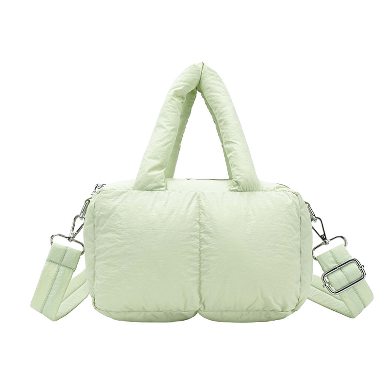 Geantă de umăr din material textil, stil pernă, formă dreptunghiulară, închidere cu fermoar, căptușeală din poliester, Toamna 2025