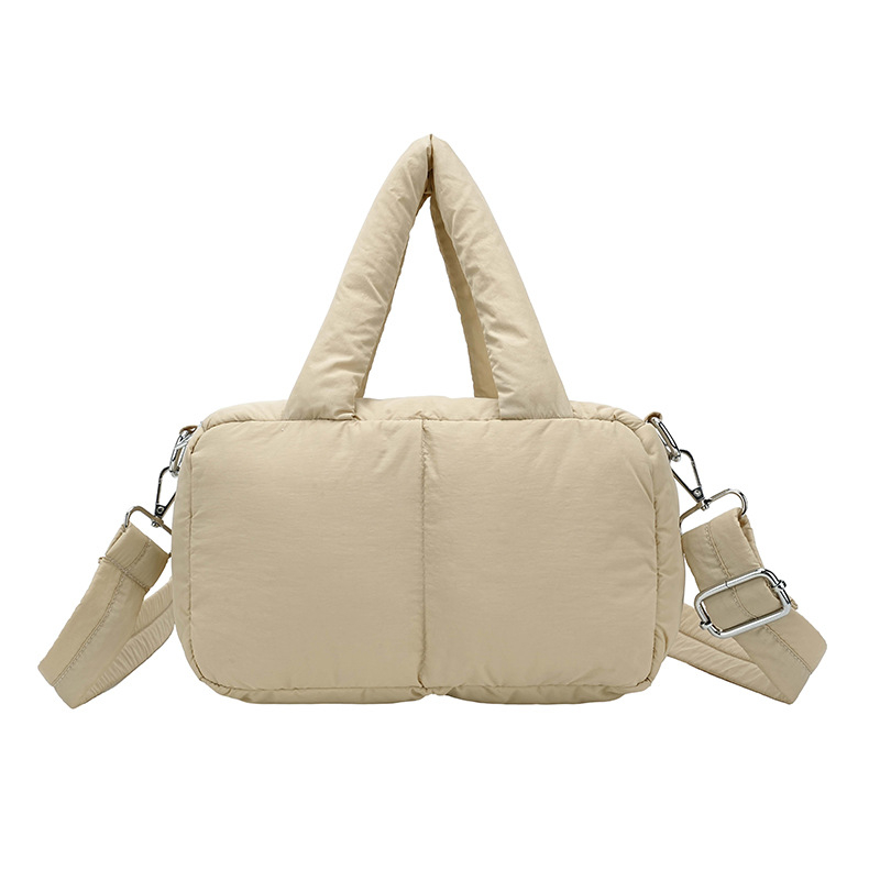 Geantă de umăr din material textil, stil pernă, formă dreptunghiulară, închidere cu fermoar, căptușeală din poliester, Toamna 2025