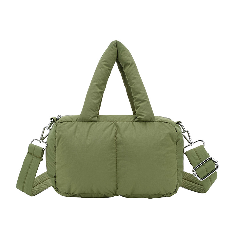 Geantă de umăr din material textil, stil pernă, formă dreptunghiulară, închidere cu fermoar, căptușeală din poliester, Toamna 2025