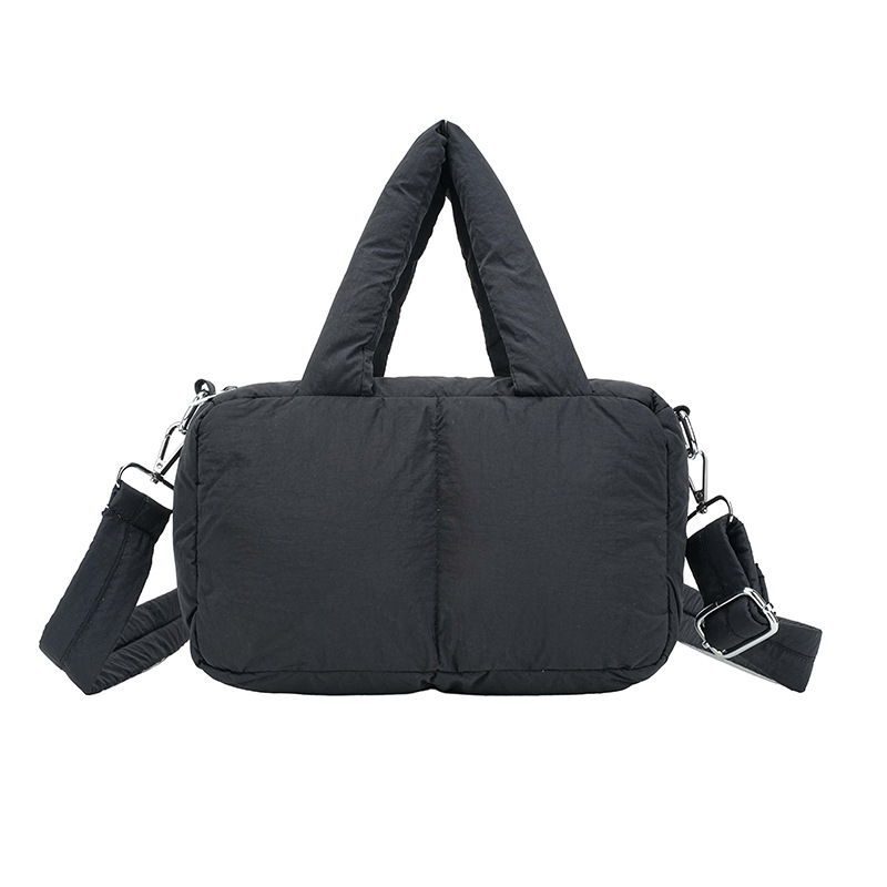 Geantă de umăr din material textil, stil pernă, formă dreptunghiulară, închidere cu fermoar, căptușeală din poliester, Toamna 2025