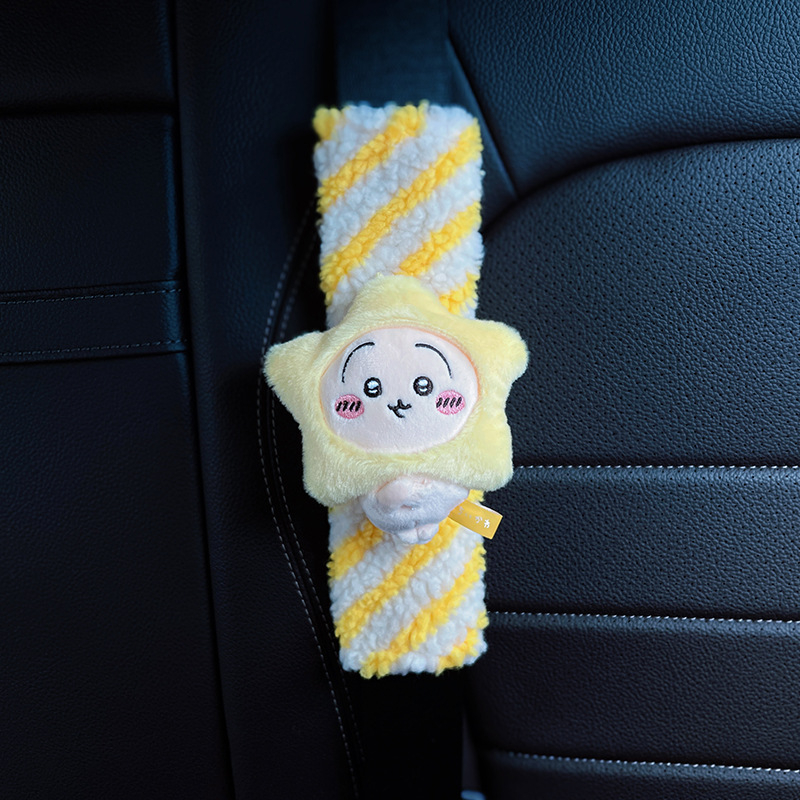 Μαξιλάρι ώμου ζώνης ασφαλείας αυτοκινήτου, Chiikawa Star Series, πολυεστέρας, 60 g, σχεδιασμός καρτούν, εξατομίκευση