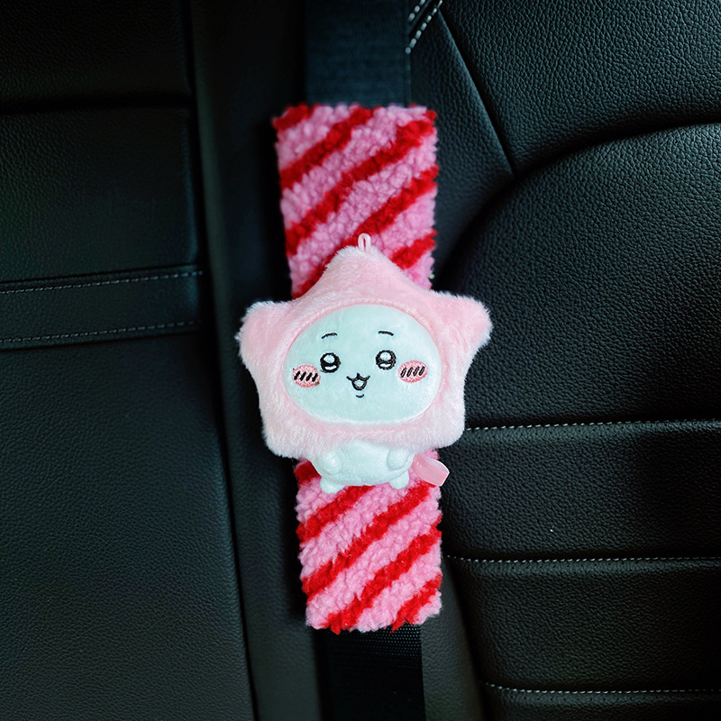 Μαξιλάρι ώμου ζώνης ασφαλείας αυτοκινήτου, Chiikawa Star Series, πολυεστέρας, 60 g, σχεδιασμός καρτούν, εξατομίκευση