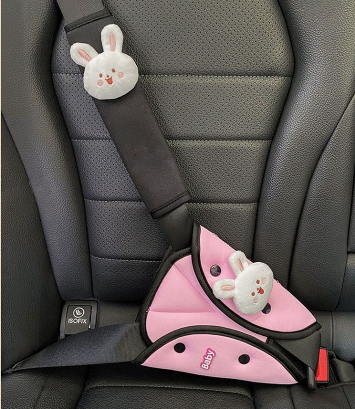 Κάλυμμα ζώνης καθίσματος παιδιού αυτοκινήτου με τριγωνικό ρυθμιστικό εξάρτημα, σχέδιο Panda, πολυεστέρας, περίπου 90 g