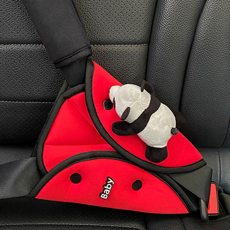 Κάλυμμα ζώνης καθίσματος παιδιού αυτοκινήτου με τριγωνικό ρυθμιστικό εξάρτημα, σχέδιο Panda, πολυεστέρας, περίπου 90 g