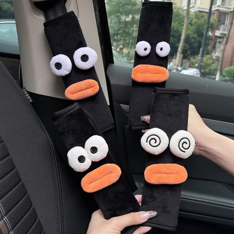 Protecție pentru umărul centurii auto pentru copii – design drăguț cu formă de gură de cârnat, protecție a gâtului și a abdomenului