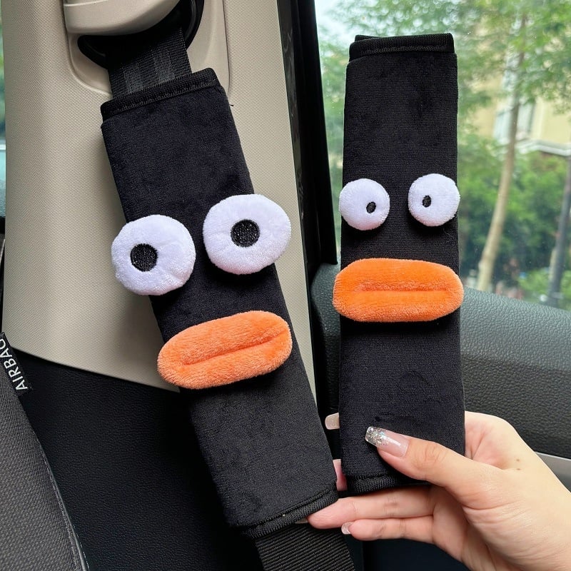 Protecție pentru umărul centurii auto pentru copii – design drăguț cu formă de gură de cârnat, protecție a gâtului și a abdomenului