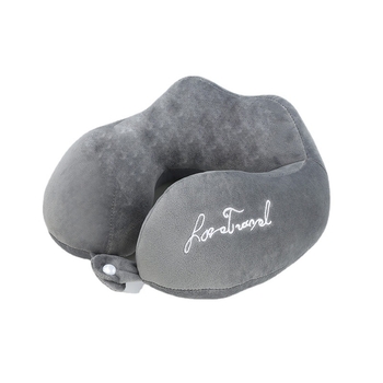 Pernă de călătorie în formă de U pentru gât, umplutură PP 3D, înălțime nucleu 14 cm, husă din velur Crystal Super Soft, potrivită pentru adulți.