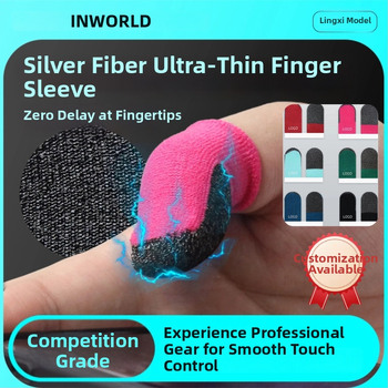 Lingxi Silver Fiber двойни гейминг пръстни протектори – дишащи, ултра тънки, съвместими със сензорен екран за мобилни игри