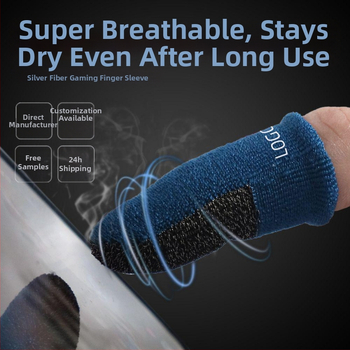 Lingxi Silver Fiber двойни гейминг пръстни протектори – дишащи, ултра тънки, съвместими със сензорен екран за мобилни игри