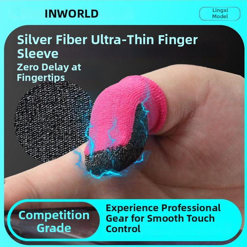 Lingxi Silver Fiber двойни гейминг пръстни протектори – дишащи, ултра тънки, съвместими със сензорен екран за мобилни игри