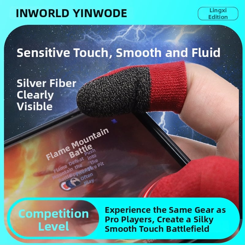 Lingxi Silver Fiber двойни гейминг пръстни протектори – дишащи, ултра тънки, съвместими със сензорен екран за мобилни игри