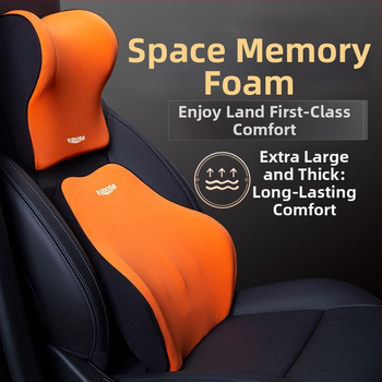 Μαξιλάρι αυχένα και οσφυϊκής στήριξης αυτοκινήτου με memory foam, κάλυμμα από 100% βαμβάκι, Universal εφαρμογή, για όλες τις εποχές