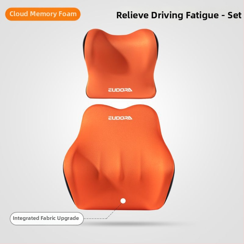 Μαξιλάρι αυχένα και οσφυϊκής στήριξης αυτοκινήτου με memory foam, κάλυμμα από 100% βαμβάκι, Universal εφαρμογή, για όλες τις εποχές