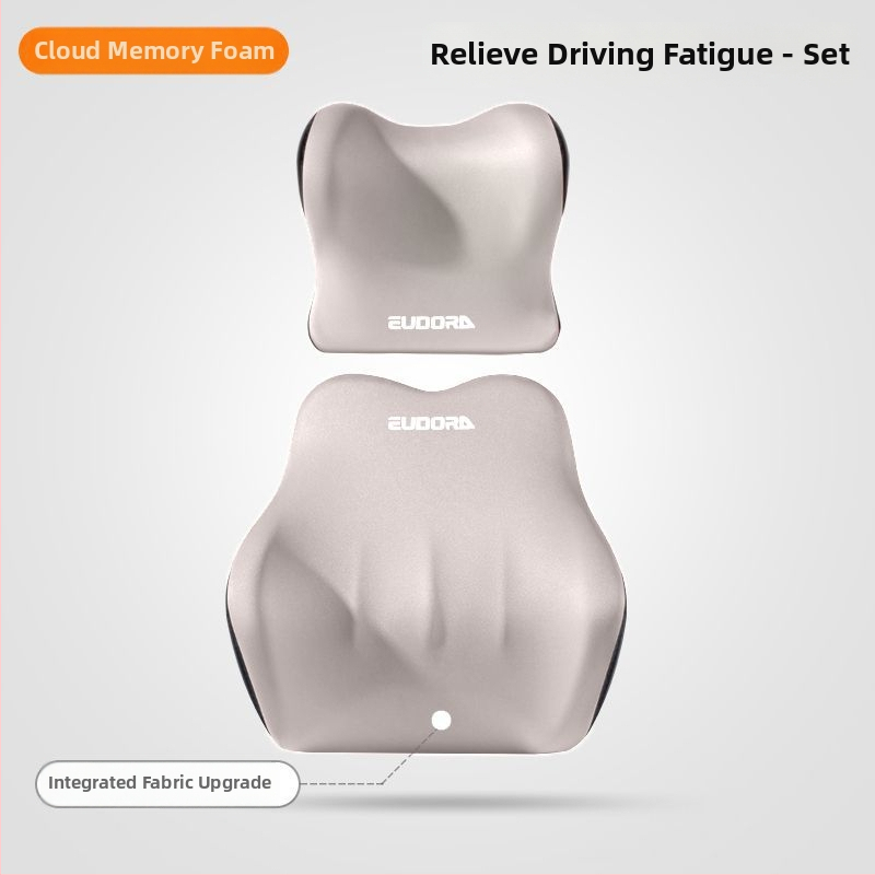 Μαξιλάρι αυχένα και οσφυϊκής στήριξης αυτοκινήτου με memory foam, κάλυμμα από 100% βαμβάκι, Universal εφαρμογή, για όλες τις εποχές