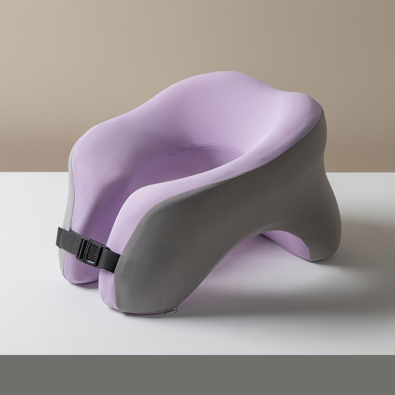 Pernă în formă de U pentru odihnă de zi cu spumă memory, husă din fibre chimice, 0,5–1,0 kg, sprijin pentru gât în timpul întinderii