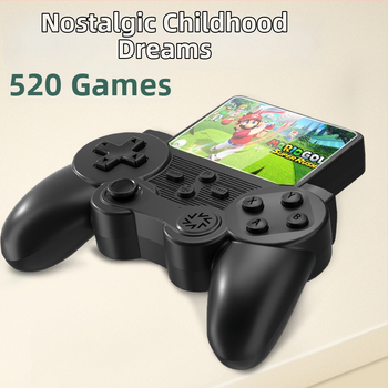 S20 nostalgia rokas spēļu konsole ar 520 iebūvētiem spēlēm, 8 bitu OS, diviem spēlētājiem, ABS korpuss