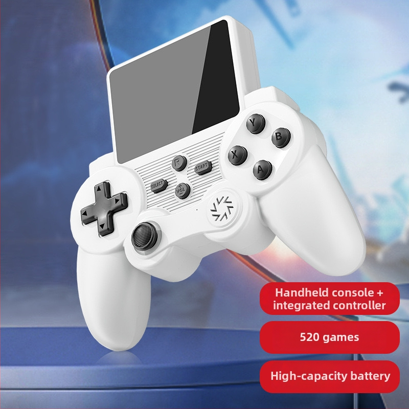 S20 nostalgia rokas spēļu konsole ar 520 iebūvētiem spēlēm, 8 bitu OS, diviem spēlētājiem, ABS korpuss