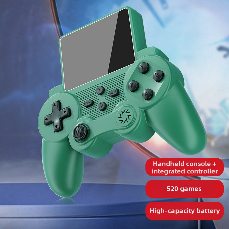 S20 nostalgia rokas spēļu konsole ar 520 iebūvētiem spēlēm, 8 bitu OS, diviem spēlētājiem, ABS korpuss