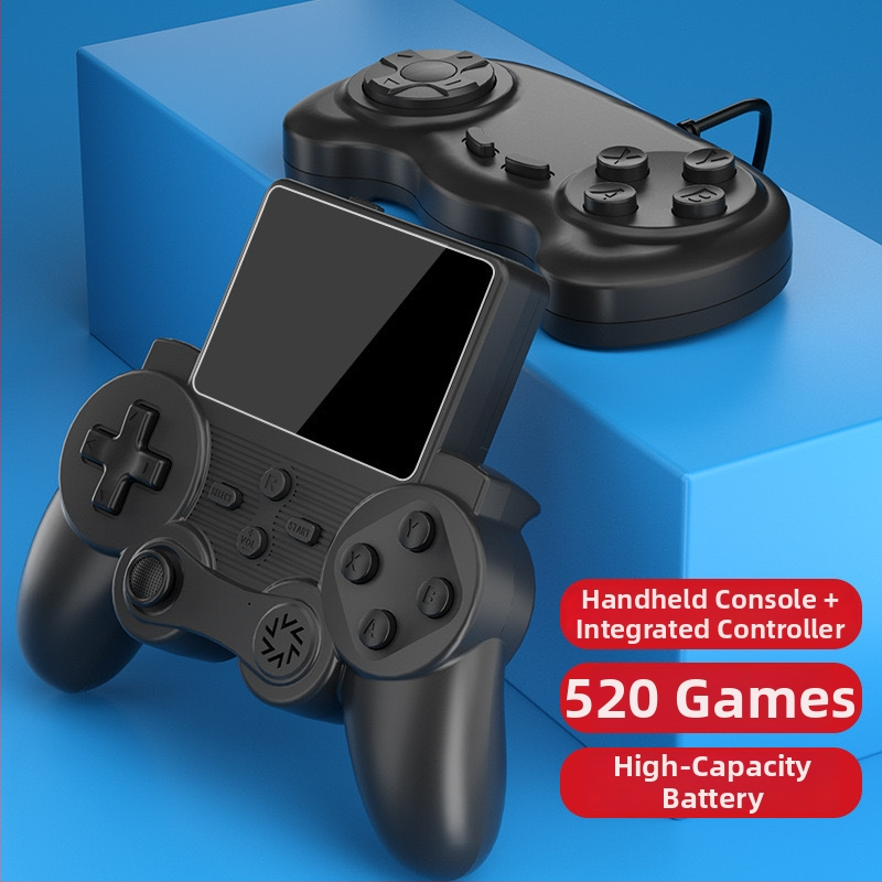 S20 nostalgia rokas spēļu konsole ar 520 iebūvētiem spēlēm, 8 bitu OS, diviem spēlētājiem, ABS korpuss