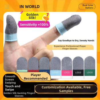 Ултратънък пръстен за игра – 24-пиново сребърно влакно, дишаща златна коприна, за мобилни игри