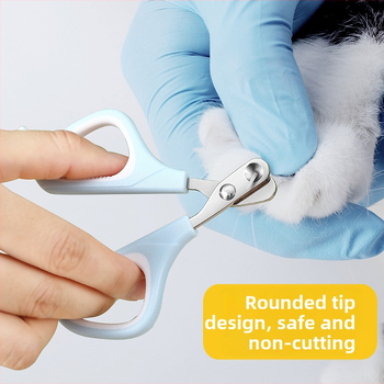 Tăietor de unghii pentru pisici, design cu gaură circulară, prietenos pentru începători, instrument de îngrijire pentru animale de companie