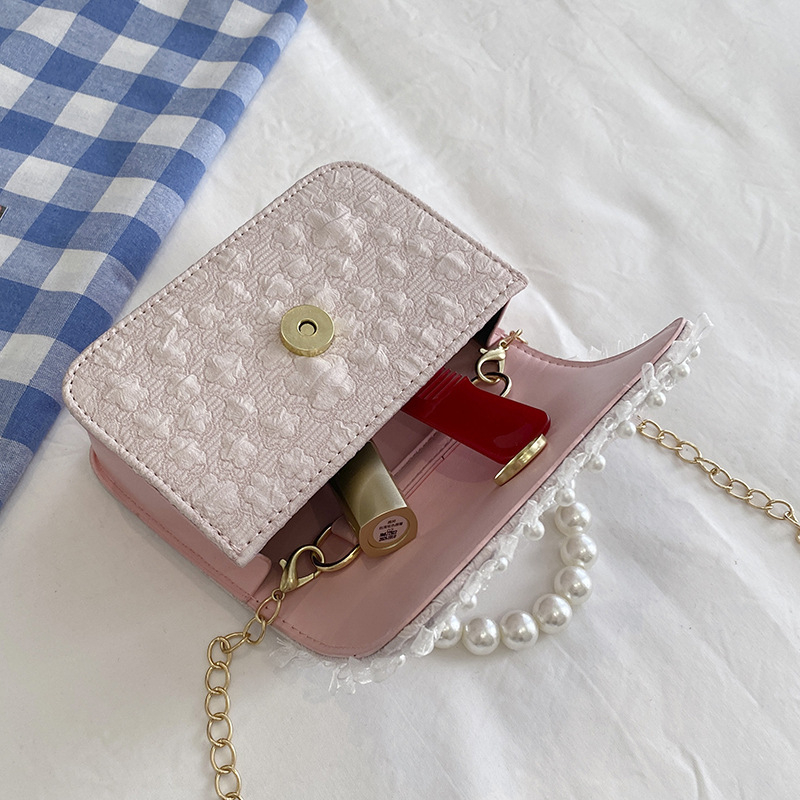 Geantă mică crossbody pentru copii cu perle, imprimeu Elsa, țesătură din lână, Vara 2024